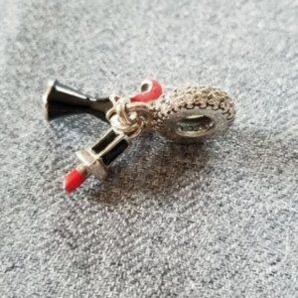 Pandora Dangle W/ Stiletto, Dress, Lipstick, Clear CZ & Enamel - Picture 4 of 4